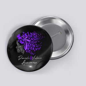 Domestic Violence Awareness Gifts Purple Butterflies Button