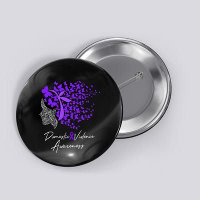 Domestic Violence Awareness Gifts Purple Butterflies Button