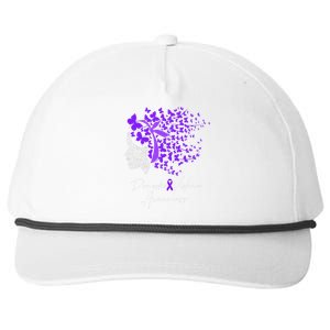 Domestic Violence Awareness Gifts Purple Butterflies Snapback Five-Panel Rope Hat