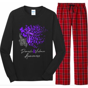 Domestic Violence Awareness Gifts Purple Butterflies Long Sleeve Pajama Set