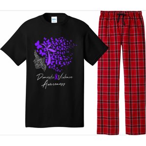 Domestic Violence Awareness Gifts Purple Butterflies Pajama Set