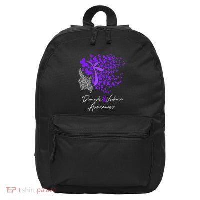 Domestic Violence Awareness Gifts Purple Butterflies 16 in Basic Backpack