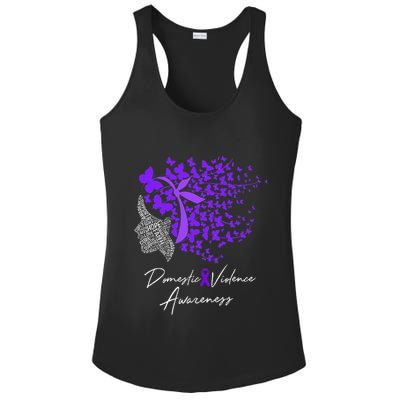 Domestic Violence Awareness Gifts Purple Butterflies Ladies PosiCharge Competitor Racerback Tank