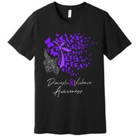 Domestic Violence Awareness Gifts Purple Butterflies Premium T-Shirt