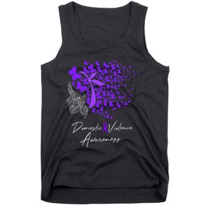 Domestic Violence Awareness Gifts Purple Butterflies Tank Top