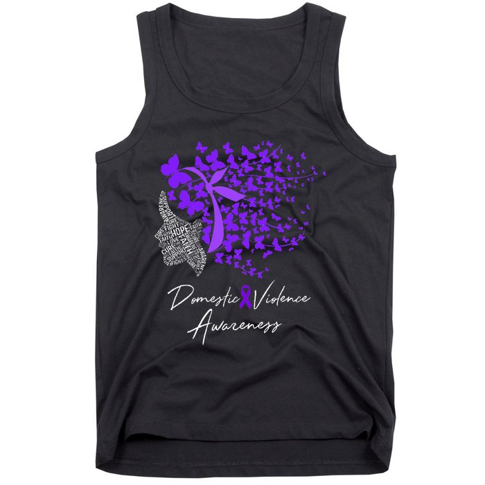 Domestic Violence Awareness Gifts Purple Butterflies Tank Top