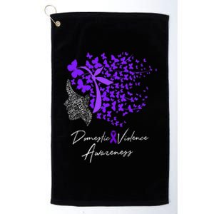 Domestic Violence Awareness Gifts Purple Butterflies Platinum Collection Golf Towel