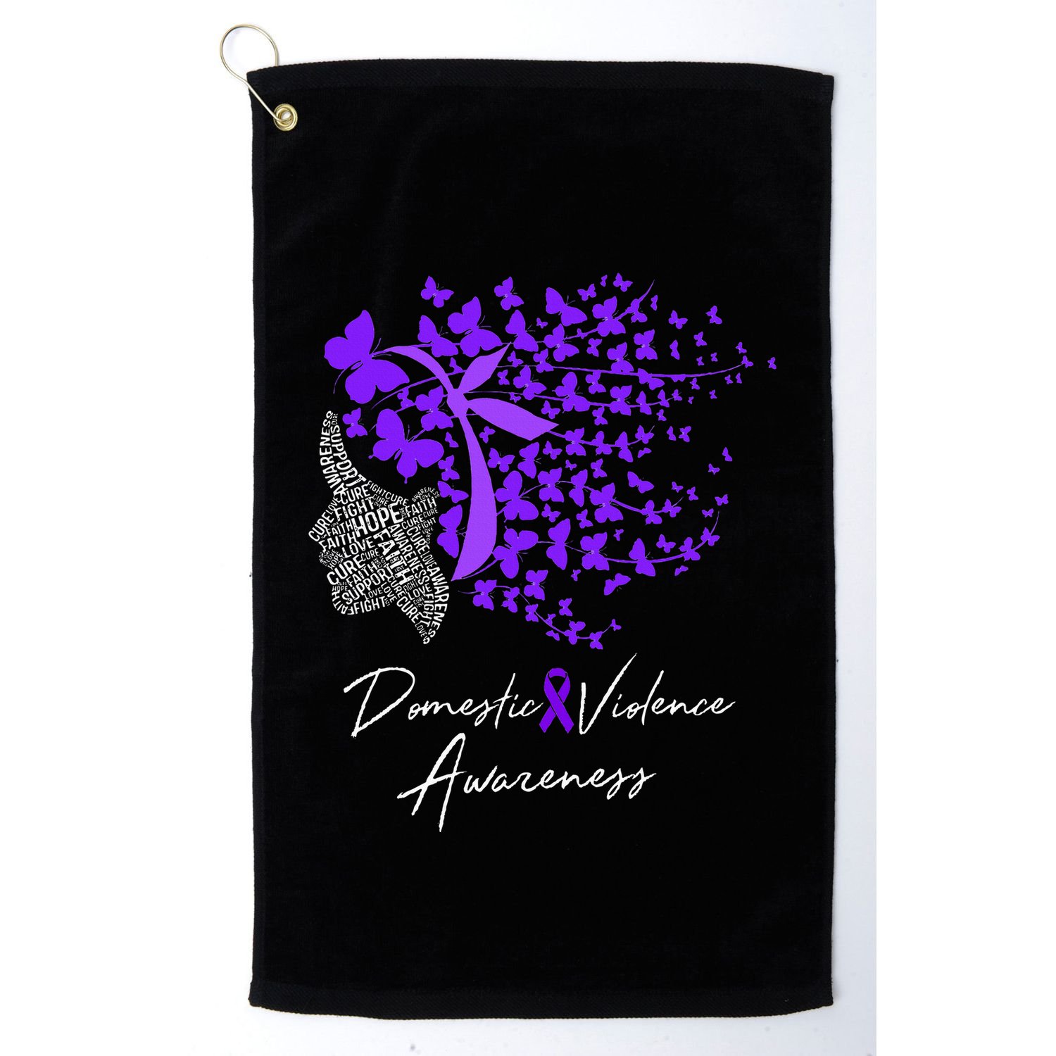 Domestic Violence Awareness Gifts Purple Butterflies Golf Towel