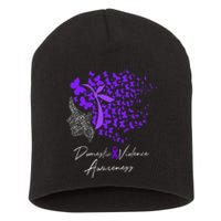 Domestic Violence Awareness Gifts Purple Butterflies Short Acrylic Beanie