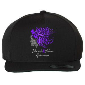 Domestic Violence Awareness Gifts Purple Butterflies Wool Snapback Cap