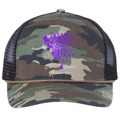 Domestic Violence Awareness Gifts Purple Butterflies Retro Rope Trucker Hat Cap