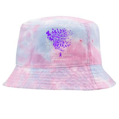 Domestic Violence Awareness Gifts Purple Butterflies Tie-Dyed Bucket Hat