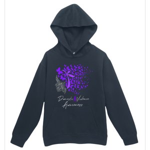 Domestic Violence Awareness Gifts Purple Butterflies Urban Pullover Hoodie