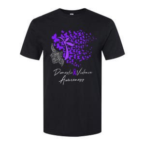 Domestic Violence Awareness Gifts Purple Butterflies Softstyle CVC T-Shirt