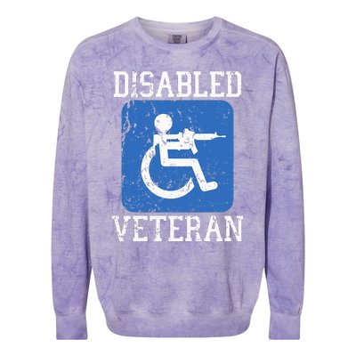 Disabled Veteran Armed Forces Military Soldier Army Usa Colorblast Crewneck Sweatshirt