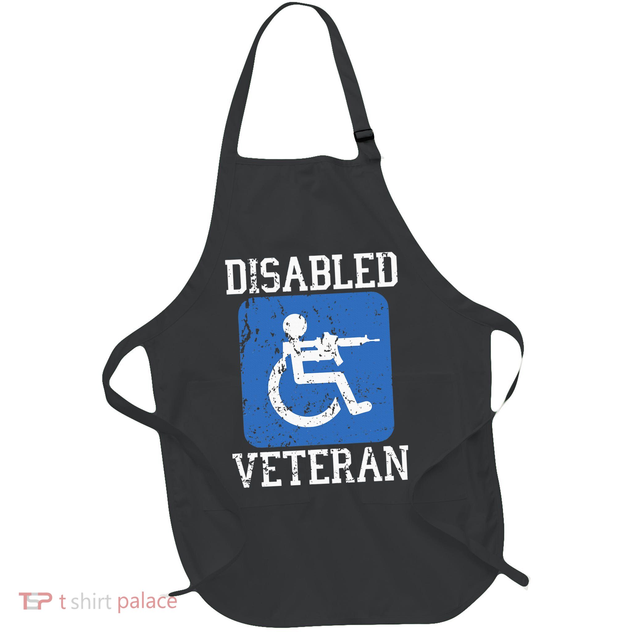 Disabled Veteran Armed Forces Military Soldier Army Usa Full-Length Apron With Pockets