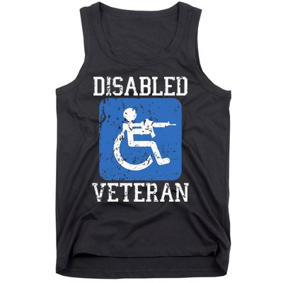 Disabled Veteran Armed Forces Military Soldier Army Usa Tank Top