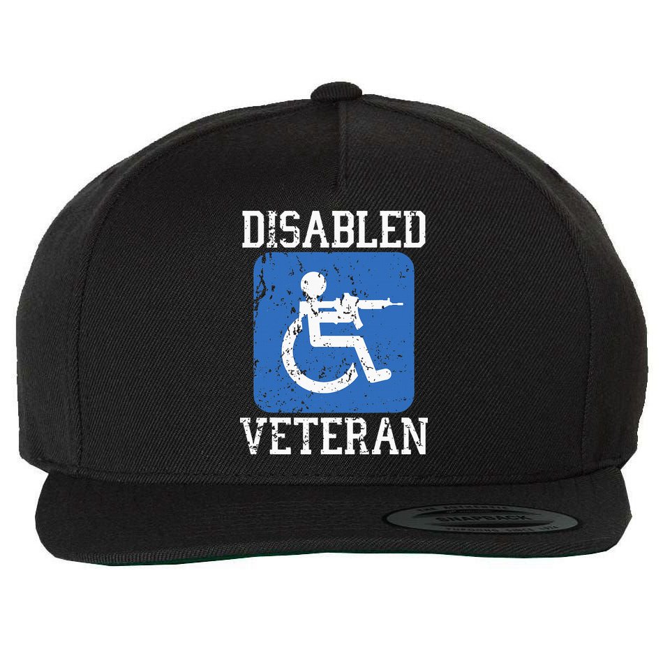 Disabled Veteran Armed Forces Military Soldier Army Usa Wool Snapback Cap