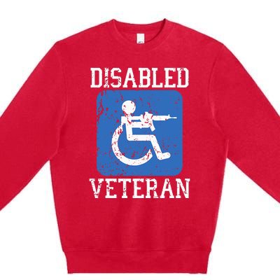 Disabled Veteran Armed Forces Military Soldier Army Usa Premium Crewneck Sweatshirt