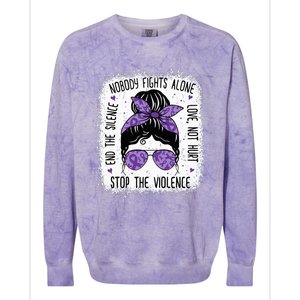 Domestic Violence Awareness Stop End Domestic Violence Colorblast Crewneck Sweatshirt