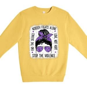 Domestic Violence Awareness Stop End Domestic Violence Premium Crewneck Sweatshirt