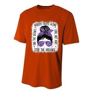 Domestic Violence Awareness Stop End Domestic Violence Performance Sprint T-Shirt