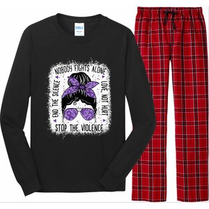 Domestic Violence Awareness Stop End Domestic Violence Long Sleeve Pajama Set