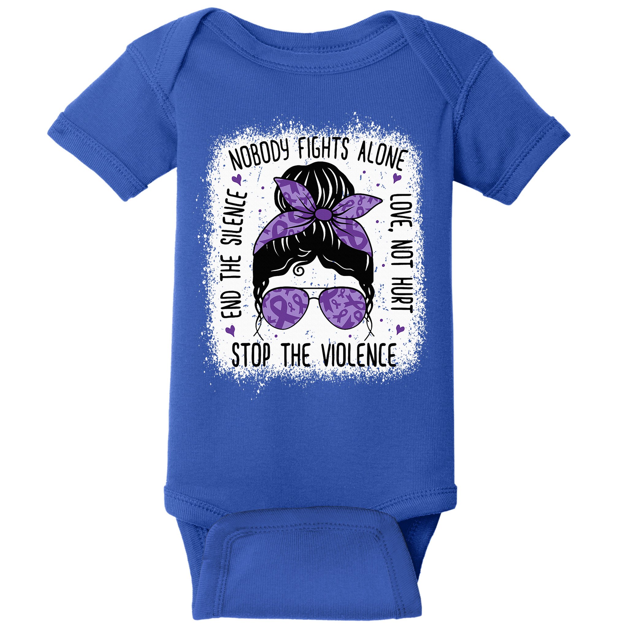 Domestic Violence Awareness Stop End Domestic Violence Baby Bodysuit