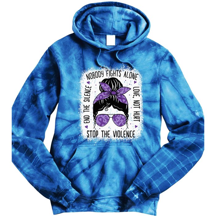 Domestic Violence Awareness Stop End Domestic Violence Tie Dye Hoodie