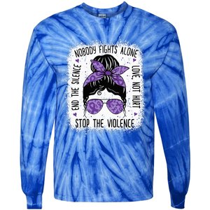 Domestic Violence Awareness Stop End Domestic Violence Tie-Dye Long Sleeve Shirt