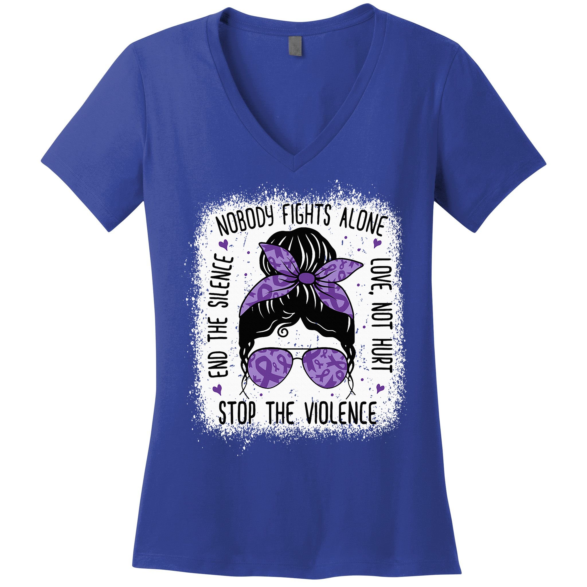 Domestic Violence Awareness Stop End Domestic Violence Women's V-Neck T-Shirt