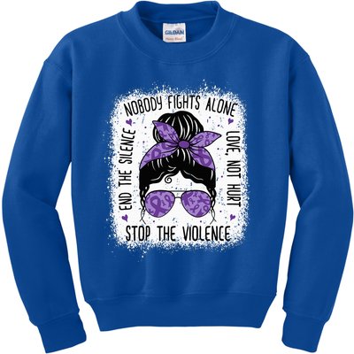 Domestic Violence Awareness Stop End Domestic Violence Kids Sweatshirt