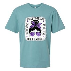 Domestic Violence Awareness Stop End Domestic Violence Sueded Cloud Jersey T-Shirt