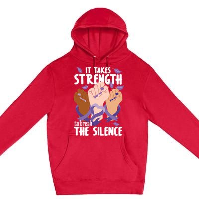 Domestic Violence Awareness Break The Silence Premium Pullover Hoodie