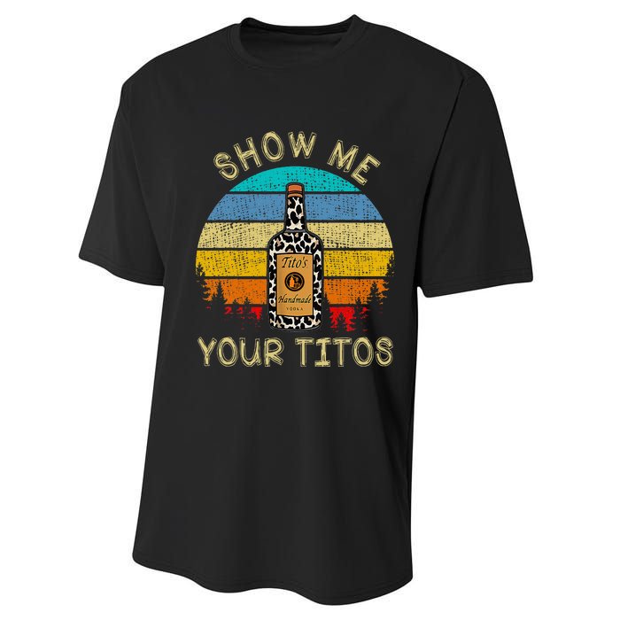 Drinking Vodka Alcohol Lover Show Me Your T.I.T.O Performance Sprint T-Shirt