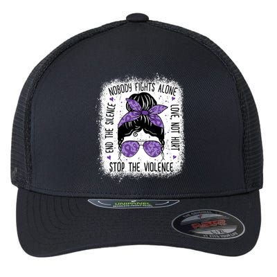 Domestic Violence Awareness Stop End Domestic Violence Flexfit Unipanel Trucker Cap