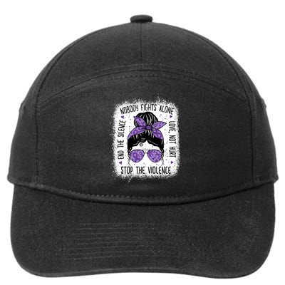 Domestic Violence Awareness Stop End Domestic Violence 7-Panel Snapback Hat