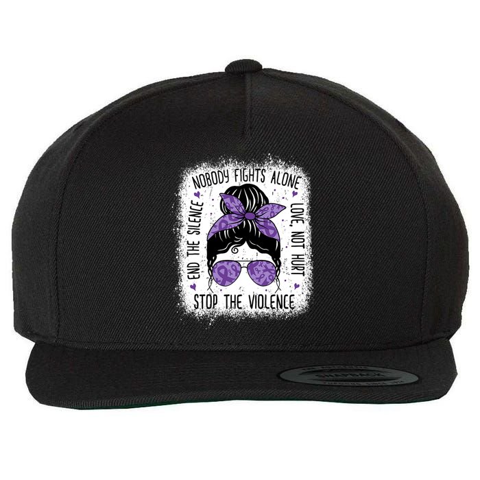 Domestic Violence Awareness Stop End Domestic Violence Wool Snapback Cap