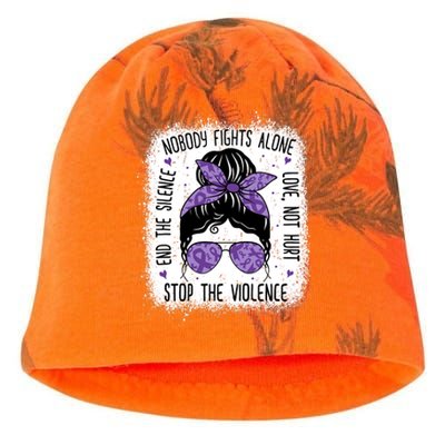 Domestic Violence Awareness Stop End Domestic Violence Kati - Camo Knit Beanie