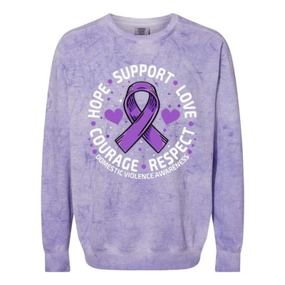 Domestic Violence Awareness LOVE SUPPORT Domestic Violence Colorblast Crewneck Sweatshirt