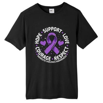 Domestic Violence Awareness LOVE SUPPORT Domestic Violence Tall Fusion ChromaSoft Performance T-Shirt