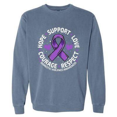 Domestic Violence Awareness LOVE SUPPORT Domestic Violence Garment-Dyed Sweatshirt