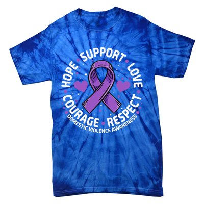 Domestic Violence Awareness LOVE SUPPORT Domestic Violence Tie-Dye T-Shirt