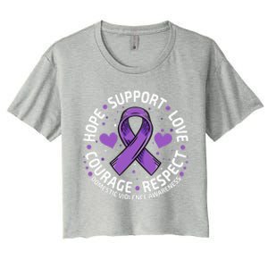 Domestic Violence Awareness LOVE SUPPORT Domestic Violence Women's Crop Top Tee