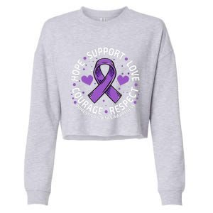 Domestic Violence Awareness LOVE SUPPORT Domestic Violence Cropped Pullover Crew