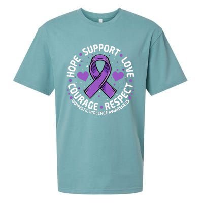 Domestic Violence Awareness LOVE SUPPORT Domestic Violence Sueded Cloud Jersey T-Shirt