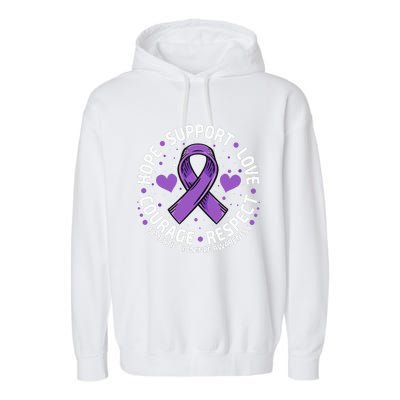 Domestic Violence Awareness LOVE SUPPORT Domestic Violence Garment-Dyed Fleece Hoodie