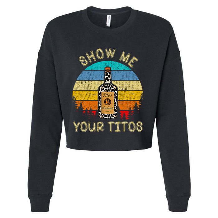 Drinking Vodka Alcohol Lover Show Me Your Cropped Pullover Crew