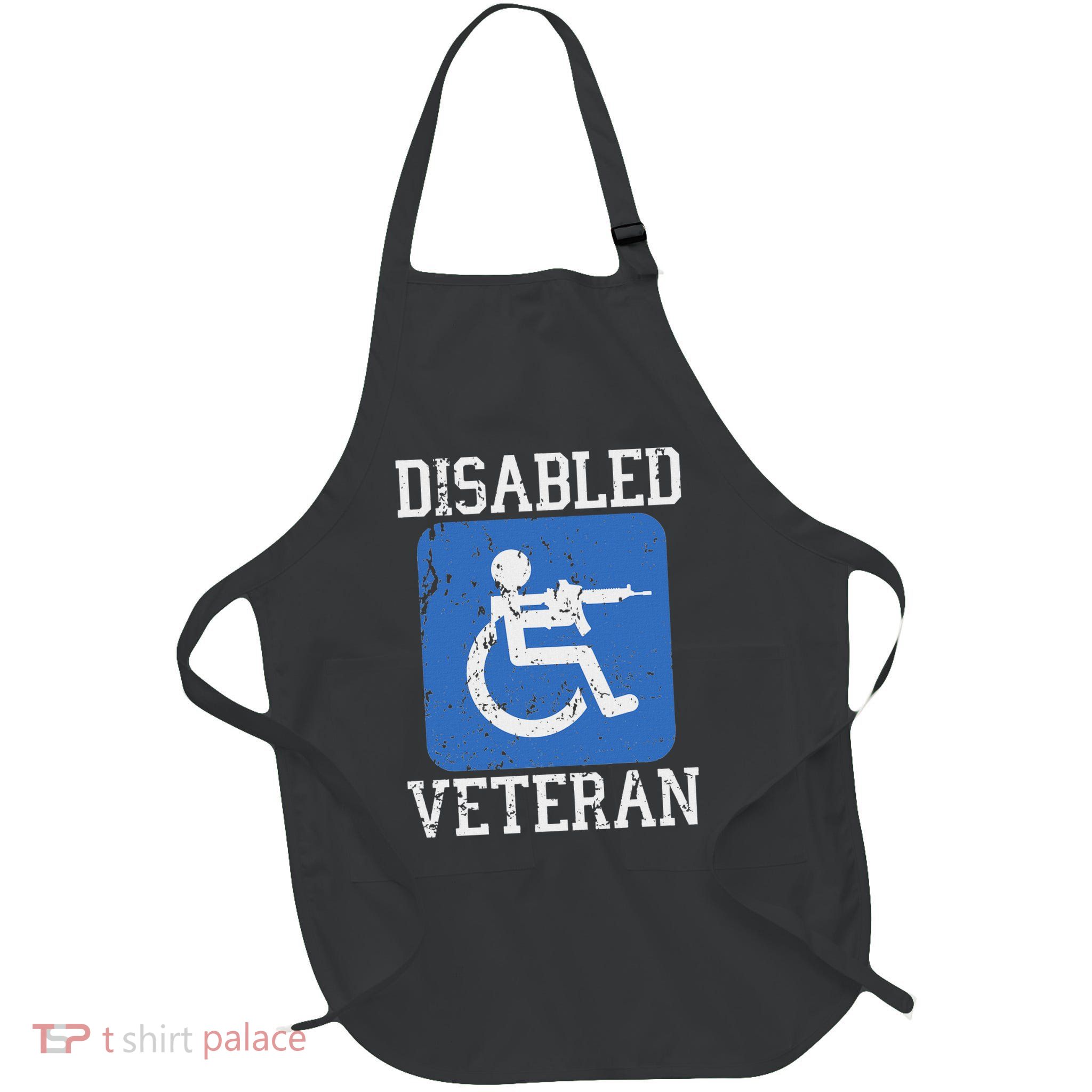 Disabled Veteran Armed Forces Military Soldier Army Usa Full-Length Apron With Pockets