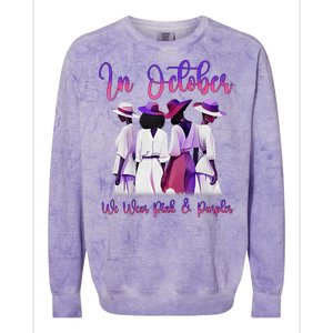 Domestic Violence Awareness In October We Wear Pink & Purple Colorblast Crewneck Sweatshirt